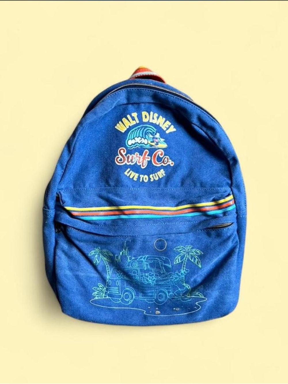 Disney Parks Light Blue Canvas Backpack with Park Logo